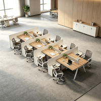 Poste de travail modulaire pour bureau ouvert avec cloison de séparation, armoire latérale et rangement sécurisé par mot de passe – Mobilier de bureau