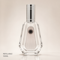 Flacon de parfum en verre facetté personnalisé vide avec bouchon argenté, flacon atomiseur de luxe rechargeable, vente en gros, logo personnalisé