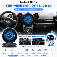 Autoradio Android 15 de 11,8 pouces pour MINI R60 2011-2016 avec CarPlay sans fil et GPS pour la navigation multimédia des anciennes variantes B