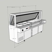 Comptoir de chauffe-plats pour buffet de restaurant Bain Marie en acier inoxydable avec table de meuble Chauffe-plats