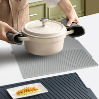Tapis de drainage carré en silicone pour sécher la vaisselle, usage domestique et en cuisine, tailles et couleurs personnalisables