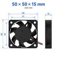 Ventilateur axial à faible bruit Delta DC 5V 0.23A AFB0505LB 5015 5CM, double roulement à billes, sans balais, 3 fils, pour projecteur, mini PC, ventilateur de refroidissement
