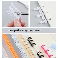 Bande de reliure en plastique A4 promotionnelle à 30 trous ronds, avec anneaux d'ouverture et de fermeture, boucle détachable, 7 couleurs, design créatif, DIY