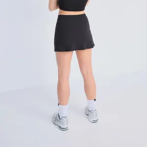 Custom Logo Sexy 2 In 1 Piece Tennis Skirt Built-In Bike Shorts Breathable Girl Golf Short Dress Gym Sports Split Tennis Skorts