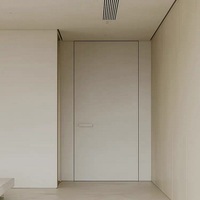 Porte encastrée en bois massif, design moderne américain sans cadre, de la marque Evereco