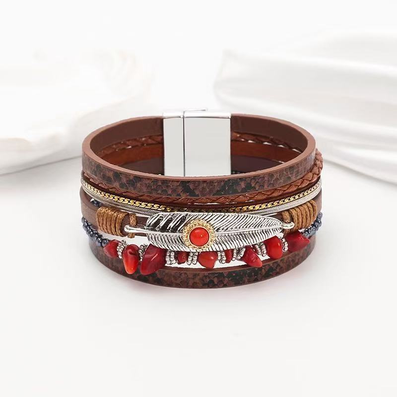 Pierre marron + rouge-SR59-12