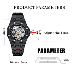 Herren Luxus Automatik-Mechanische Armbanduhr mit Legierungszifferblatt Edelstahlarmband Gangreserve-Anzeige Hip-Hop-Stil - Product Image 3