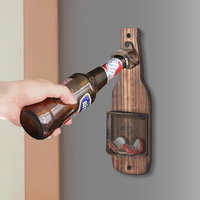 KITCHENCARE 2025 Décapsuleur mural en bois personnalisé tendance en alliage de zinc pour la maison et le bar