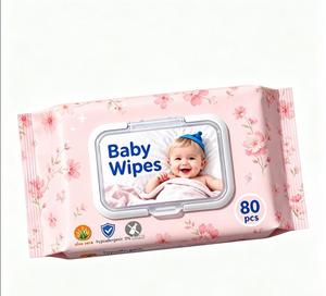 Vente en gros de lingettes pour bébés 100% biodégradables, non <span class=keywords><strong>parfum</strong></span>ées, écologiques, 80 pièces, OEM, échantillons gratuits, Toallitas Humedas <span class=keywords><strong>Bebe</strong></span> - Product Image 2