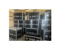 Valise de transport en aluminium noir personnalisable avec roulettes, valise de transport en EVA, OEM/ODM pris en charge
