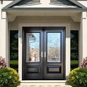 Customized Aluminum Alloy Exterior Doors Outdoor Soundproof Front Entry Apartments Hotels Design