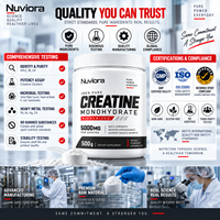 Créatine monohydrate en poudre 100% pure en gros pour les athlètes de gym, hommes et femmes, 500g, soutien à la puissance et à la force pendant l'entraînement, HALAL