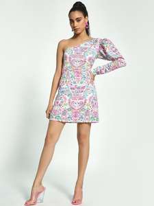 Vestito estivo floreale monospalla da donna in lino personalizzato Casual di ultima moda stampa musulmana - Product Image 3