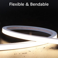 Bande LED néon flexible 1010 en silicone, pliable, découpable, DC24V, éclairage intelligent pour placard et armoire, blanc chaud 3000K, avec détecteur de mouvement