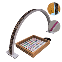 Lampe à ongles LED pliable carrée avec logo gratuit, rose et noire, lampe de table de bureau demi-lune pour salon de manucure et extensions de cils