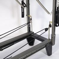 Reformer Pilates Portabel Warna Hitam untuk Half Tower dengan Sistem Geser Senyap untuk Penggunaan di Rumah/Studio