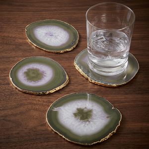 Natural <b>Agate</b> Stone Polished <b>Coaster</b> Drink Mat Handmade Reusable Feng Shui Table Decor for Home Restaurant Gujarat CRYSTAL - Product Image 4