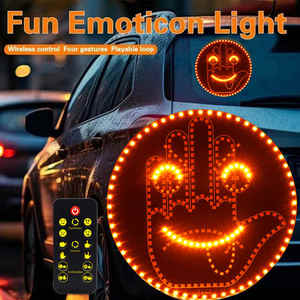Accessoires d'intérieur d'éclairage de voiture <span class=keywords><strong>Expression</strong></span> de lumière de doigt de fenêtre de voiture Smiley Fun Light Led <span class=keywords><strong>Auto</strong></span> <span class=keywords><strong>Expression</strong></span> - Product Image 2