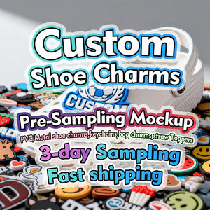 Encantos de zapatos de PVC de diseñador personalizado Decoraciones de zapatos zuecos personalizados regulares con hebilla - Product Image 1