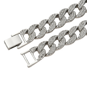 สร้อยคอทองคำขนาดใหญ่ประดับเพชรเต็มเส้นสำหรับผู้ชายสไตล์ไมอามี ฮิปฮอป คิวบา  เครื่องประดับแฟชั่น  สร้อยคอแฟชั่น  สร้อยคอ Lijing - Product Image 4