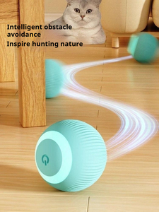 Balle roulante pour chat interactive et écologique Style de mode simple Caractéristiques durables Balle jouet pour chat en silicone
