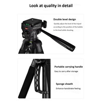 Trépied de voyage robuste 2,1 m en alliage de fer léger pour téléphone portable et appareil photo reflex numérique, support pliable antidérapant pour vlog en extérieur