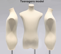 Maniquí Adolescente de Cuerpo Superior Blanco Lavinia con Cabeza en Posición de Pie, Modelo Unisex para Exhibición de Ropa Infantil en Tiendas Minoristas