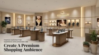Ensemble complet de mobilier pour bijouterie, vitrine de présentation haut de gamme pour magasin de détail avec éclairage LED