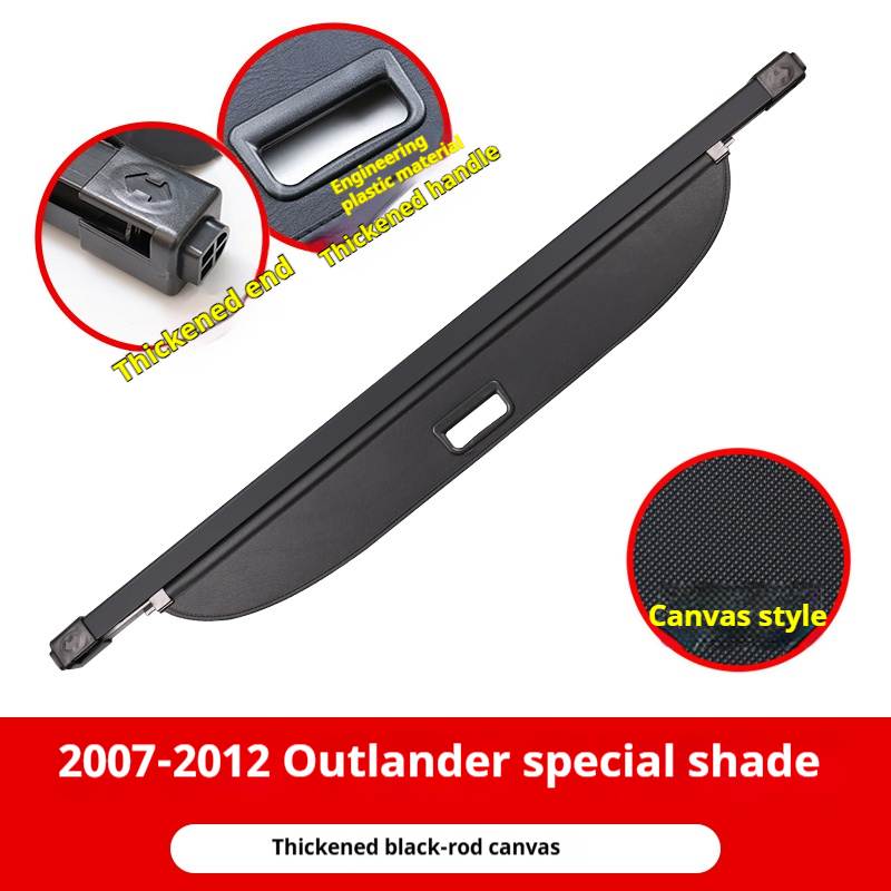 2007-2012 Outlander: Negro/Beige Lienzo, cuero, estría de carbono