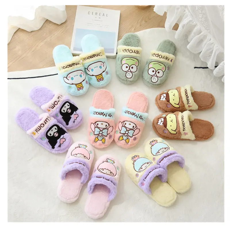 Hot -Sale Cute Design Winter Flip-flop Slippers Soft Winter Indoor House Slippers For Women And Girls