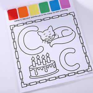 Papel con pintura de acuarela para niños Libro de pintura de actividades educativas tempranas - Product Image 3