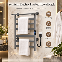 Sèche-serviettes électrique intelligent en acier inoxydable et fibre de carbone, mural, pour hôtel, salle de bain, vente en gros, OEM, ODM