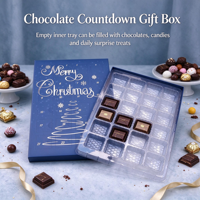 Boîtes cadeaux en papier artistique recyclables, personnalisées, en gros, avec feuille d'argent, pour calendrier de l'avent de Noël, pour bonbons et chocolats