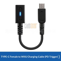 Câble de charge Tideseer PD Type-C femelle vers Wii U - Charge haute vitesse pratique, matériau PVC noir, 10 cm