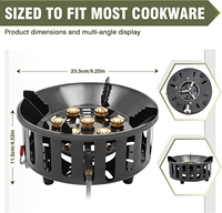 Brûleur au propane 72 000 BTU, cuisinière à gaz à brûleur unique, extérieur/camping, coupe-vent, allumage piézo, tuyau extensible