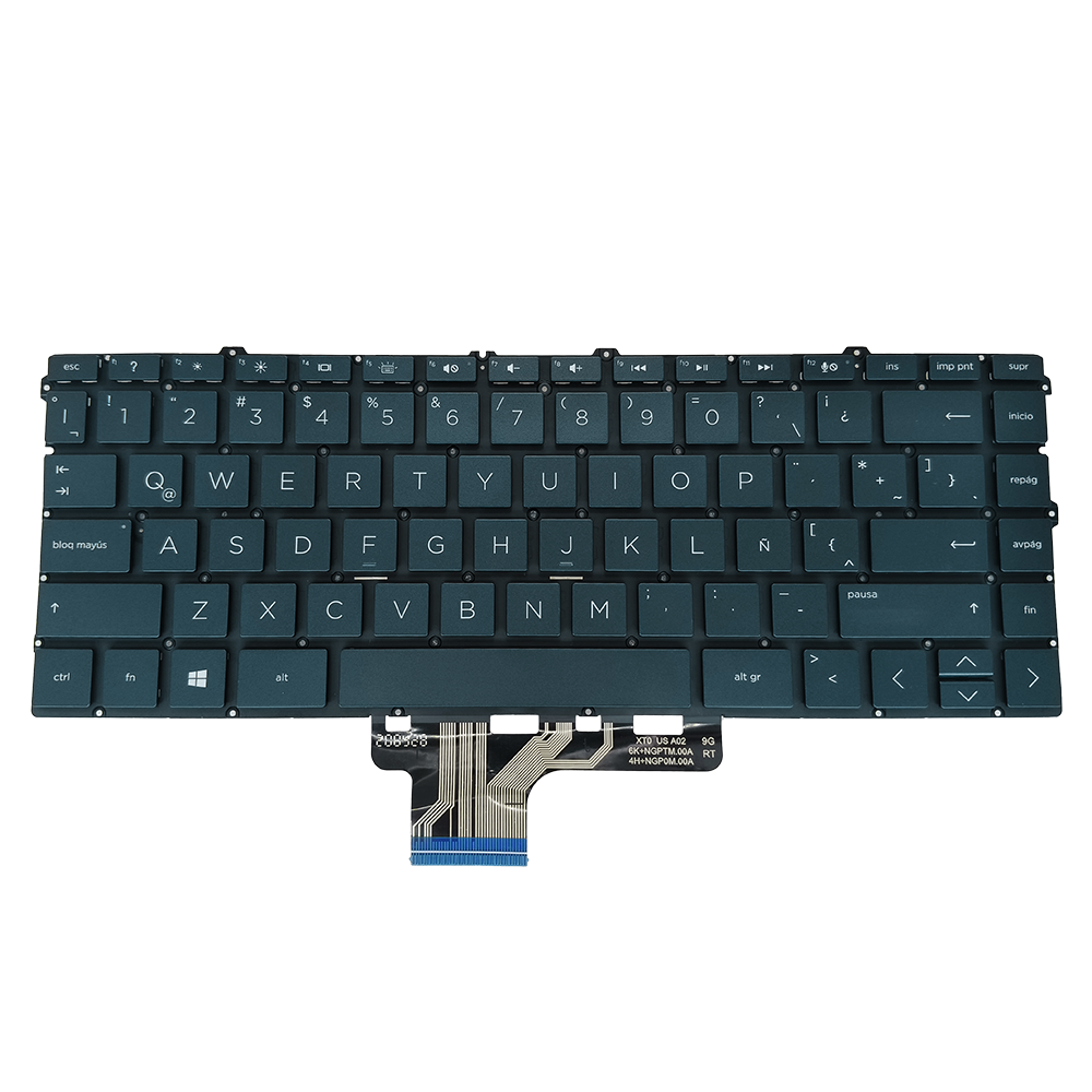 French Layout Backlit Keyboard Replacement For HP Spectre 13-aw0053na Laptop - Silver