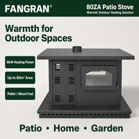 Estufa de Pellets de Madera con Panel Táctil WiFi Fangran 80ZA OEM ODM, Chimenea de Leña de Doble Combustible de Alta Eficiencia para Camping, Tiendas de Campaña y Cabañas
