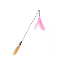 Varita de plumas con mango de madera, recambio de plumas con campana desmontable, juguete interactivo para gatos adultos y gatitos, para el juego diario
