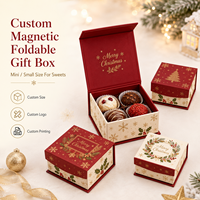 Cajas de Regalo de Navidad Pequeñas y Miniatura al por Mayor, Caja de Regalo Plegable Magnética Rígida con Tapas