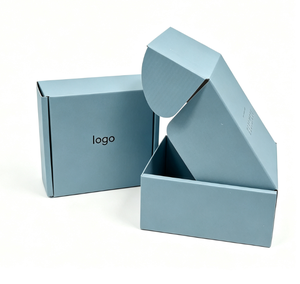 Boîte rectangulaire auto-élevante bleue avec logo UV personnalisé, emballage cadeau recyclable - Product Image 3