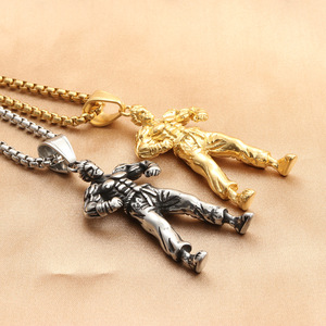 Fitness <b>Men's</b> Stainless Steel Pendant <b>Necklace</b> Muscular <b>Man</b> Design Retro Punk Style 280319 - Product Image 2