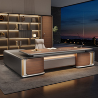Bureaux de direction modernes écologiques haut de gamme en forme de L avec armoire latérale pour PDG – Collection complète de mobilier de bureau