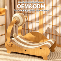 Chaise longue griffoir pour chat, avec boule en sisal, lit pour chat, jouet, tapis à griffer résistant à l'usure, espace de repos confortable pour chaton d'intérieur