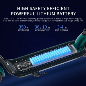 Scooter Eléctrico de Dos Ruedas de Fábrica, con Batería de Litio de 10ah, Motor de 350w, Carga de 120 kg, Scooter Plegable K10 para Adultos, Scooter de Golf - Product Image 4