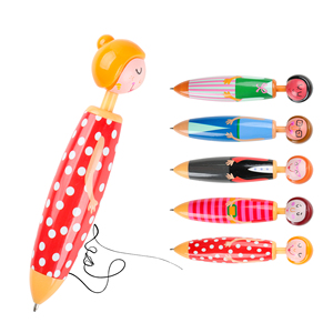 Creative Cartoon Character Kawaii ABS Plastic Ballpoint Pen Wholesale <b>Custom</b> Stationery <b>Doll</b> Figure Advertising for Kids Gifts - Product Image 1