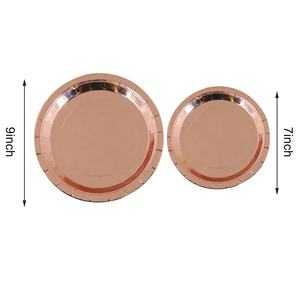 Ensemble de <span class=keywords><strong>vaisselle</strong></span> <span class=keywords><strong>jetable</strong></span> en papier or Rose pour mariage, noël, anniversaire, fête à domicile, <span class=keywords><strong>Kit</strong></span> de <span class=keywords><strong>vaisselle</strong></span> <span class=keywords><strong>jetable</strong></span> pour 24 invités - Product Image 6