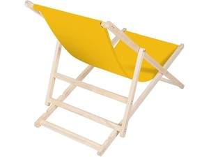 Chaise de plage pliante à bas prix chaise de jardin en bois jaune avec tissu Oxford pour le camping et la villa chaise longue - Product Image 3