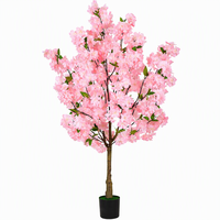 Arbre artificiel en fleurs de cerisier rose, plante en fleurs en soie artificielle dans un pot de pépinière pour la décoration intérieure de la maison, du bureau ou d'un mariage