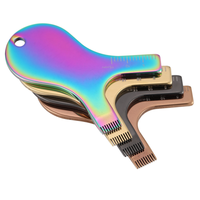 Brosse de levage de cils en acier inoxydable doré avec logo personnalisé avec peigne en forme de Y séparant les cils pour la teinture permanente