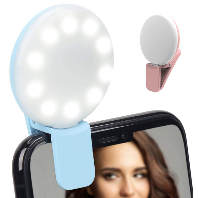 Customized  Rechargeable Live Fill MiniQ Portable Selfie Ring Light LED Desk RingLight Studio Light Abs Mobile Phone Accessories